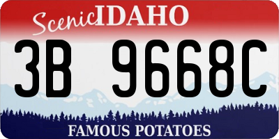 ID license plate 3B9668C