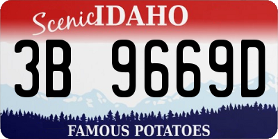 ID license plate 3B9669D