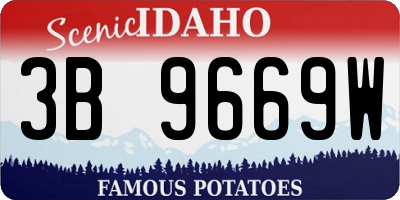ID license plate 3B9669W
