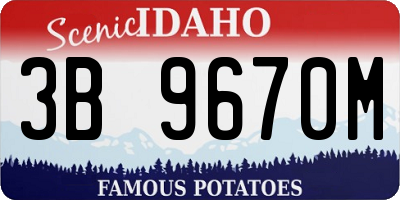 ID license plate 3B9670M