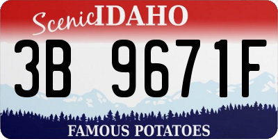 ID license plate 3B9671F