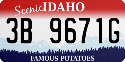 ID license plate 3B9671G