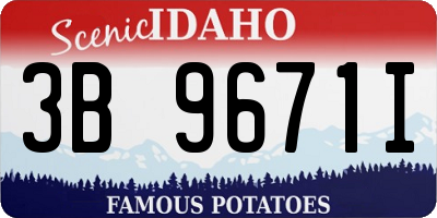 ID license plate 3B9671I