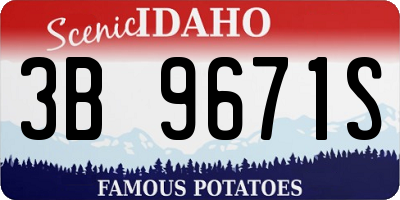 ID license plate 3B9671S
