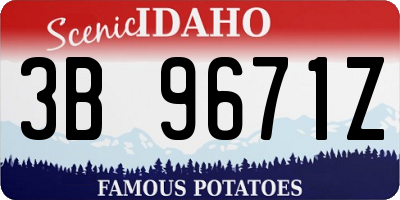 ID license plate 3B9671Z