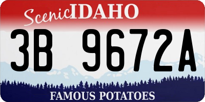 ID license plate 3B9672A