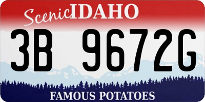 ID license plate 3B9672G