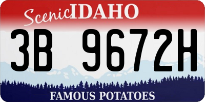 ID license plate 3B9672H