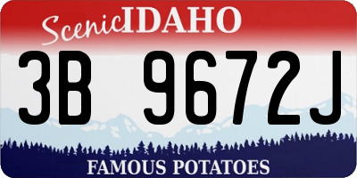 ID license plate 3B9672J