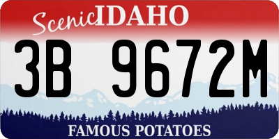 ID license plate 3B9672M