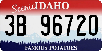 ID license plate 3B9672O