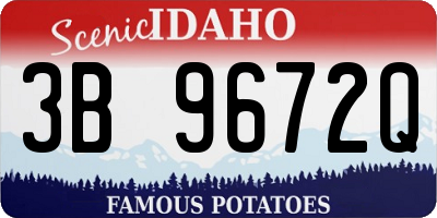 ID license plate 3B9672Q