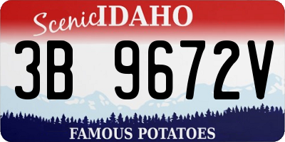 ID license plate 3B9672V
