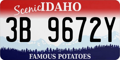 ID license plate 3B9672Y