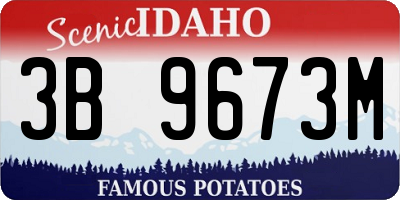 ID license plate 3B9673M