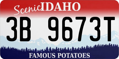 ID license plate 3B9673T