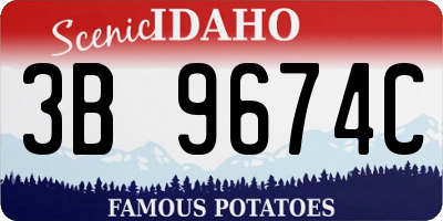 ID license plate 3B9674C