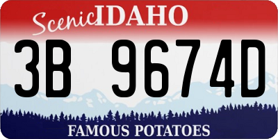 ID license plate 3B9674D