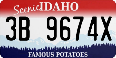 ID license plate 3B9674X