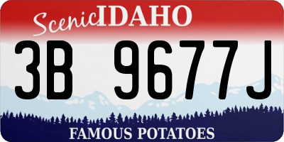 ID license plate 3B9677J