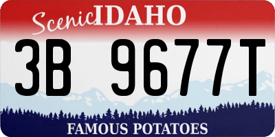 ID license plate 3B9677T
