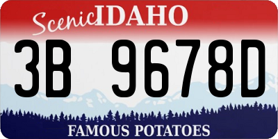 ID license plate 3B9678D