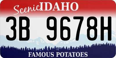 ID license plate 3B9678H