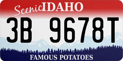 ID license plate 3B9678T
