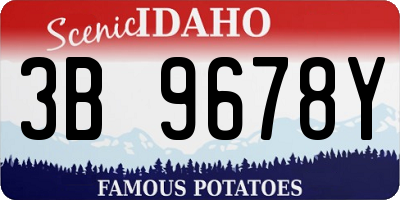 ID license plate 3B9678Y