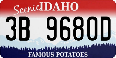 ID license plate 3B9680D