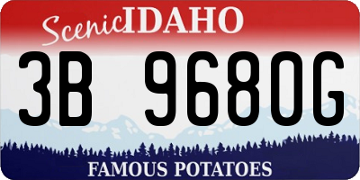 ID license plate 3B9680G