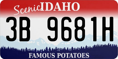 ID license plate 3B9681H