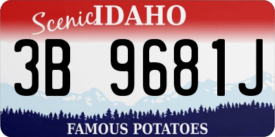 ID license plate 3B9681J