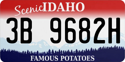 ID license plate 3B9682H