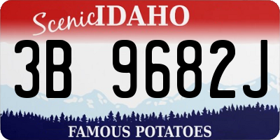 ID license plate 3B9682J