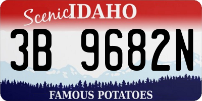 ID license plate 3B9682N