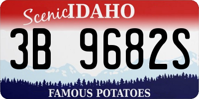 ID license plate 3B9682S
