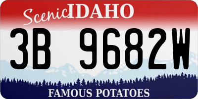 ID license plate 3B9682W