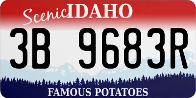 ID license plate 3B9683R