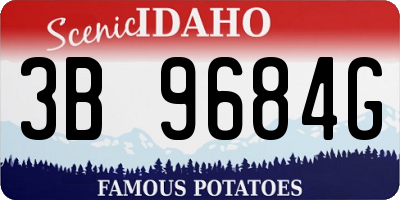 ID license plate 3B9684G