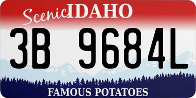 ID license plate 3B9684L