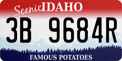 ID license plate 3B9684R