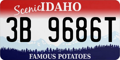 ID license plate 3B9686T