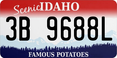 ID license plate 3B9688L
