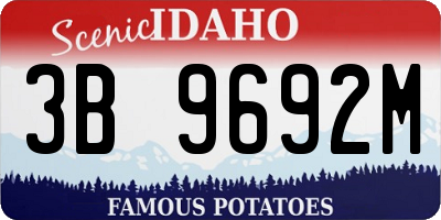 ID license plate 3B9692M