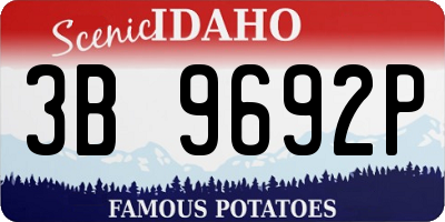 ID license plate 3B9692P