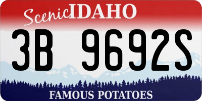 ID license plate 3B9692S