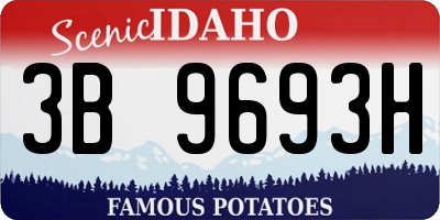 ID license plate 3B9693H