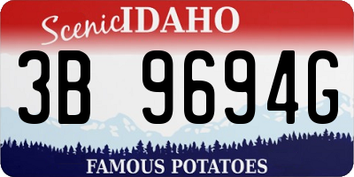 ID license plate 3B9694G
