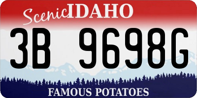 ID license plate 3B9698G